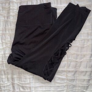 Avia Black Leggings with Side Strap Detail
